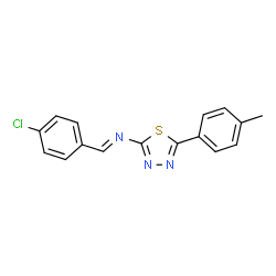 ChemSpider 2D Image | (E)-1-(4-Chlorophenyl)-N-[5-(4-methylphenyl)-1,3,4-thiadiazol-2-yl]methanimine | C16H12ClN3S