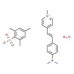 ChemSpider 2D Image | 4-{(E)-2-[4-(Dimethylamino)phenyl]vinyl}-1-methylpyridinium 2,4,6-trimethylbenzenesulfonate hydrate (1:1:1) | C25H32N2O4S