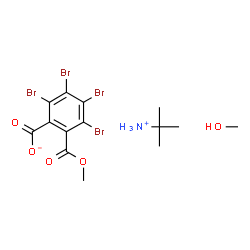 ChemSpider 2D Image | 2-Methyl-2-propanaminium 2,3,4,5-tetrabromo-6-(methoxycarbonyl)benzoate - methanol (1:1:1) | C14H19Br4NO5
