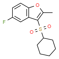 ChemSpider 2D Image | 3-(Cyclohexylsulfonyl)-5-fluoro-2-methyl-1-benzofuran | C15H17FO3S