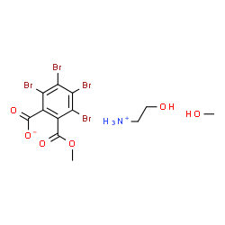 ChemSpider 2D Image | 2-Hydroxyethanaminium 2,3,4,5-tetrabromo-6-(methoxycarbonyl)benzoate - methanol (1:1:1) | C12H15Br4NO6