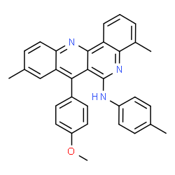 ChemSpider 2D Image | 7-(4-Methoxyphenyl)-4,9-dimethyl-N-(4-methylphenyl)dibenzo[b,h][1,6]naphthyridin-6-amine | C32H27N3O