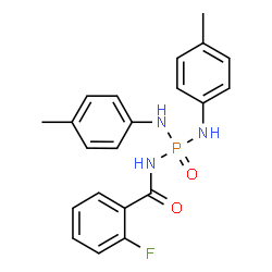 ChemSpider 2D Image | N-{Bis[(4-methylphenyl)amino]phosphoryl}-2-fluorobenzamide | C21H21FN3O2P