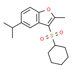 ChemSpider 2D Image | 3-(Cyclohexylsulfonyl)-5-isopropyl-2-methyl-1-benzofuran | C18H24O3S