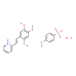 ChemSpider 2D Image | 1-Methyl-2-[(E)-2-(2,4,5-trimethoxyphenyl)vinyl]pyridinium 4-methoxybenzenesulfonate hydrate (1:1:1) | C24H29NO8S