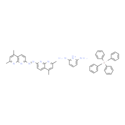 ChemSpider 2D Image | 2,6-Diaminopyridinium tetraphenylborate(1-) - 2,2'-[(E)-1,2-diazenediyl]bis(5,7-dimethyl-1,8-naphthyridine) (1:1:1) | C49H46BN9