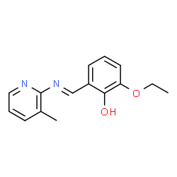 ChemSpider 2D Image | 2-Ethoxy-6-{(E)-[(3-methyl-2-pyridinyl)imino]methyl}phenol | C15H16N2O2