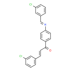 ChemSpider 2D Image | (2E)-1-{4-[(E)-(3-Chlorobenzylidene)amino]phenyl}-3-(3-chlorophenyl)-2-propen-1-one | C22H15Cl2NO