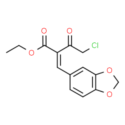 ChemSpider 2D Image | Ethyl (2E)-2-(1,3-benzodioxol-5-ylmethylene)-4-chloro-3-oxobutanoate | C14H13ClO5