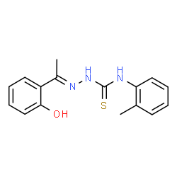 ChemSpider 2D Image | (2E)-2-[1-(2-Hydroxyphenyl)ethylidene]-N-(2-methylphenyl)hydrazinecarbothioamide | C16H17N3OS