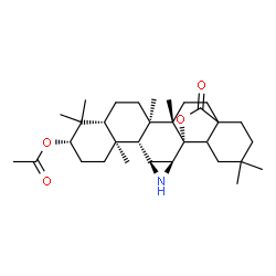 ChemSpider 2D Image | (1S,2S,4S,5R,6S,9S,11R,14R,15S,18S)-6,10,10,14,15,21,21-Heptamethyl-25-oxo-24-oxa-3-azaheptacyclo[16.5.2.0~1,15~.0~2,4~.0~5,14~.0~6,11~.0~18,23~]pentacos-9-yl acetate | C32H49NO4