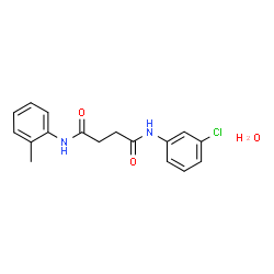 ChemSpider 2D Image | N-(3-Chlorophenyl)-N'-(2-methylphenyl)succinamide hydrate (1:1) | C17H19ClN2O3