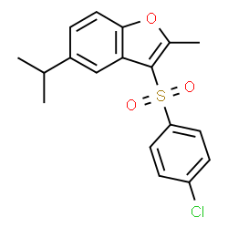ChemSpider 2D Image | 3-[(4-Chlorophenyl)sulfonyl]-5-isopropyl-2-methyl-1-benzofuran | C18H17ClO3S