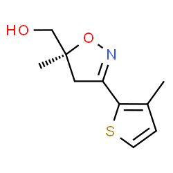 ChemSpider 2D Image | [(5S)-5-Methyl-3-(3-methyl-2-thienyl)-4,5-dihydro-1,2-oxazol-5-yl]methanol | C10H13NO2S