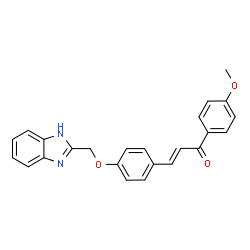 ChemSpider 2D Image | (2E)-3-[4-(1H-Benzimidazol-2-ylmethoxy)phenyl]-1-(4-methoxyphenyl)-2-propen-1-one | C24H20N2O3