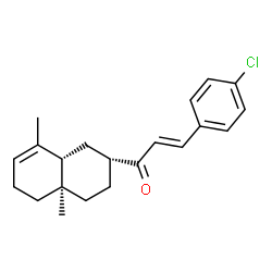 ChemSpider 2D Image | (2E)-3-(4-Chlorophenyl)-1-[(2R,4aR,8aR)-4a,8-dimethyl-1,2,3,4,4a,5,6,8a-octahydro-2-naphthalenyl]-2-propen-1-one | C21H25ClO