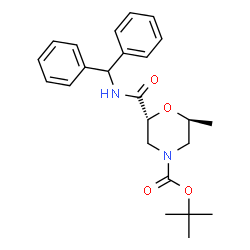 ChemSpider 2D Image | 2-Methyl-2-propanyl (2R,6S)-2-[(diphenylmethyl)carbamoyl]-6-methyl-4-morpholinecarboxylate | C24H30N2O4