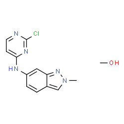 ChemSpider 2D Image | Methanol - N-(2-chloro-4-pyrimidinyl)-2-methyl-2H-indazol-6-amine (1:1) | C13H14ClN5O