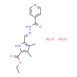 ChemSpider 2D Image | Ethyl 5-[(E)-(isonicotinoylhydrazono)methyl]-3,4-dimethyl-1H-pyrrole-2-carboxylate dihydrate | C16H22N4O5