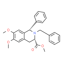 ChemSpider 2D Image | Methyl (1S,3S)-2-benzyl-6,7-dimethoxy-1-phenyl-1,2,3,4-tetrahydro-3-isoquinolinecarboxylate | C26H27NO4