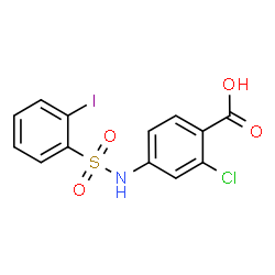 ChemSpider 2D Image | 2-Chloro-4-{[(2-iodophenyl)sulfonyl]amino}benzoic acid | C13H9ClINO4S
