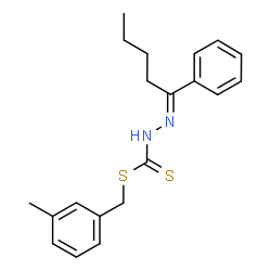 ChemSpider 2D Image | 3-Methylbenzyl (2E)-2-(1-phenylpentylidene)hydrazinecarbodithioate | C20H24N2S2