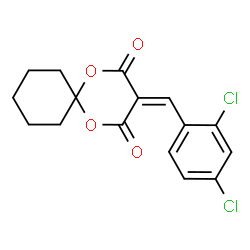 ChemSpider 2D Image | 3-(2,4-Dichlorobenzylidene)-1,5-dioxaspiro[5.5]undecane-2,4-dione | C16H14Cl2O4