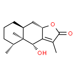 ChemSpider 2D Image | (4R,4aS,5R,8aS,9aS)-4-Hydroxy-3,4a,5-trimethyl-4a,5,6,7,8,8a,9,9a-octahydronaphtho[2,3-b]furan-2(4H)-one | C15H22O3