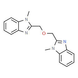 ChemSpider 2D Image | 2,2'-[Oxybis(methylene)]bis(1-methyl-1H-benzimidazole) | C18H18N4O