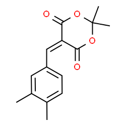 ChemSpider 2D Image | 5-(3,4-Dimethylbenzylidene)-2,2-dimethyl-1,3-dioxane-4,6-dione | C15H16O4