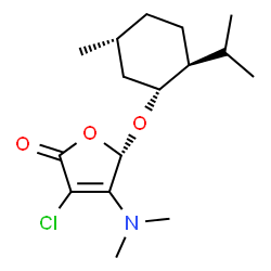 ChemSpider 2D Image | (5S)-3-Chloro-4-(dimethylamino)-5-{[(1R,2S,5R)-2-isopropyl-5-methylcyclohexyl]oxy}-2(5H)-furanone | C16H26ClNO3