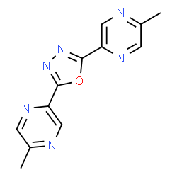 ChemSpider 2D Image | 2,2'-(1,3,4-Oxadiazole-2,5-diyl)bis(5-methylpyrazine) | C12H10N6O