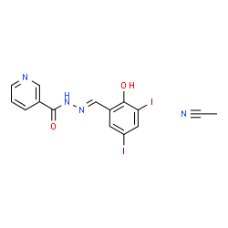 ChemSpider 2D Image | N'-[(E)-(2-Hydroxy-3,5-diiodophenyl)methylene]nicotinohydrazide - acetonitrile (1:1) | C15H12I2N4O2