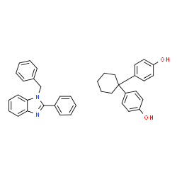 ChemSpider 2D Image | 4,4'-(1,1-Cyclohexanediyl)diphenol - 1-benzyl-2-phenyl-1H-benzimidazole (1:1) | C38H36N2O2