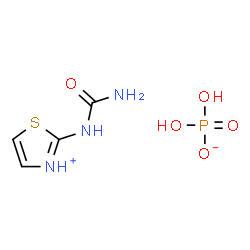 ChemSpider 2D Image | 2-(Carbamoylamino)-1,3-thiazol-3-ium dihydrogen phosphate | C4H8N3O5PS