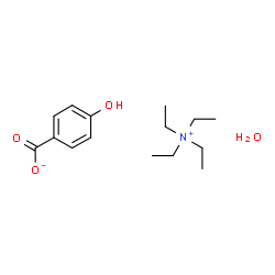 ChemSpider 2D Image | N,N,N-Triethylethanaminium 4-hydroxybenzoate hydrate (1:1:1) | C15H27NO4