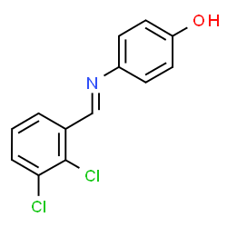 ChemSpider 2D Image | 4-[(E)-(2,3-Dichlorobenzylidene)amino]phenol | C13H9Cl2NO