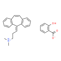 ChemSpider 2D Image | 3-(5H-Dibenzo[a,d][7]annulen-5-ylidene)-N,N-dimethyl-1-propanaminium salicylate | C27H27NO3
