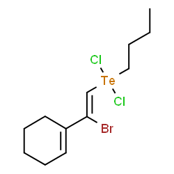 ChemSpider 2D Image | 1-{(Z)-1-Bromo-2-[butyl(dichloro)-lambda~4~-tellanyl]vinyl}cyclohexene | C12H19BrCl2Te