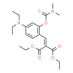 ChemSpider 2D Image | Diethyl {4-(diethylamino)-2-[(dimethylcarbamothioyl)oxy]benzylidene}malonate | C21H30N2O5S