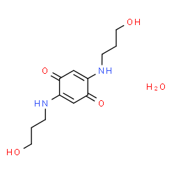 ChemSpider 2D Image | 2,5-Bis[(3-hydroxypropyl)amino]-1,4-benzoquinone hydrate (1:1) | C12H20N2O5