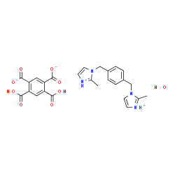 ChemSpider 2D Image | 1,1'-[1,4-Phenylenebis(methylene)]bis(2-methyl-1H-imidazol-3-ium) 4,6-dicarboxyisophthalate hydrate (1:1:1) | C26H26N4O9
