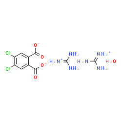 ChemSpider 2D Image | Amino(imino)methanaminium 4,5-dichlorophthalate hydrate (2:1:1) | C10H16Cl2N6O5