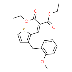 ChemSpider 2D Image | Diethyl {[3-(2-methoxybenzyl)-2-thienyl]methylene}malonate | C20H22O5S