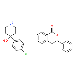 ChemSpider 2D Image | 4-(4-Chlorophenyl)-4-hydroxypiperidinium 2-(2-phenylethyl)benzoate | C26H28ClNO3