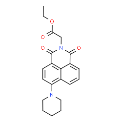 ChemSpider 2D Image | Ethyl [1,3-dioxo-6-(1-piperidinyl)-1H-benzo[de]isoquinolin-2(3H)-yl]acetate | C21H22N2O4