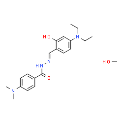 ChemSpider 2D Image | N'-{(E)-[4-(Diethylamino)-2-hydroxyphenyl]methylene}-4-(dimethylamino)benzohydrazide - methanol (1:1) | C21H30N4O3