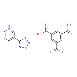 ChemSpider 2D Image | 1,3,5-Benzenetricarboxylic acid - 5-(3-pyridiniumyl)tetrazol-2-ide (1:1) | C15H11N5O6
