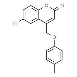 ChemSpider 2D Image | 6-Chloro-4-[(4-methylphenoxy)methyl]-2H-chromen-2-one | C17H13ClO3