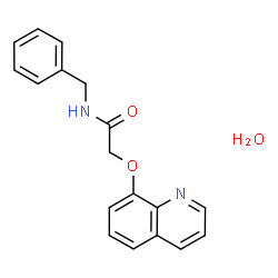 ChemSpider 2D Image | N-Benzyl-2-(8-quinolinyloxy)acetamide hydrate (1:1) | C18H18N2O3